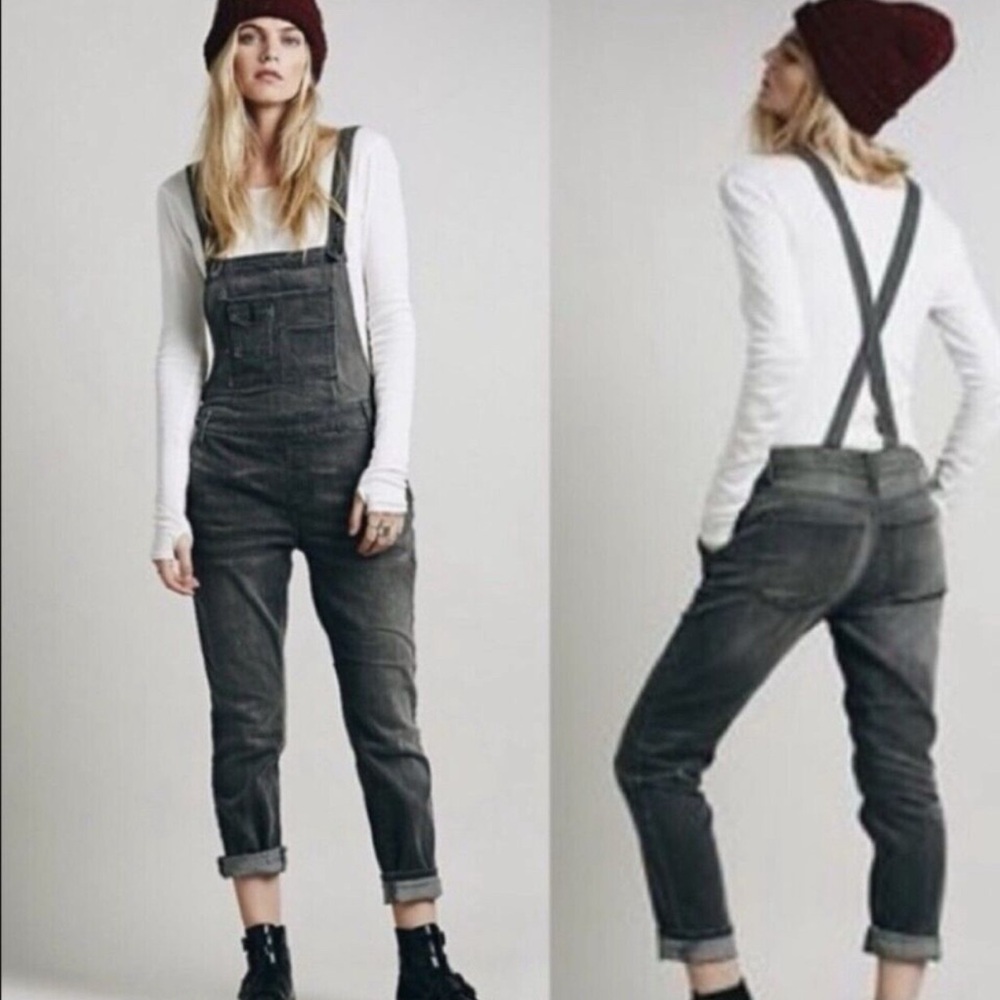 NEW! Free People Through the Woods Denim Overalls Size 25